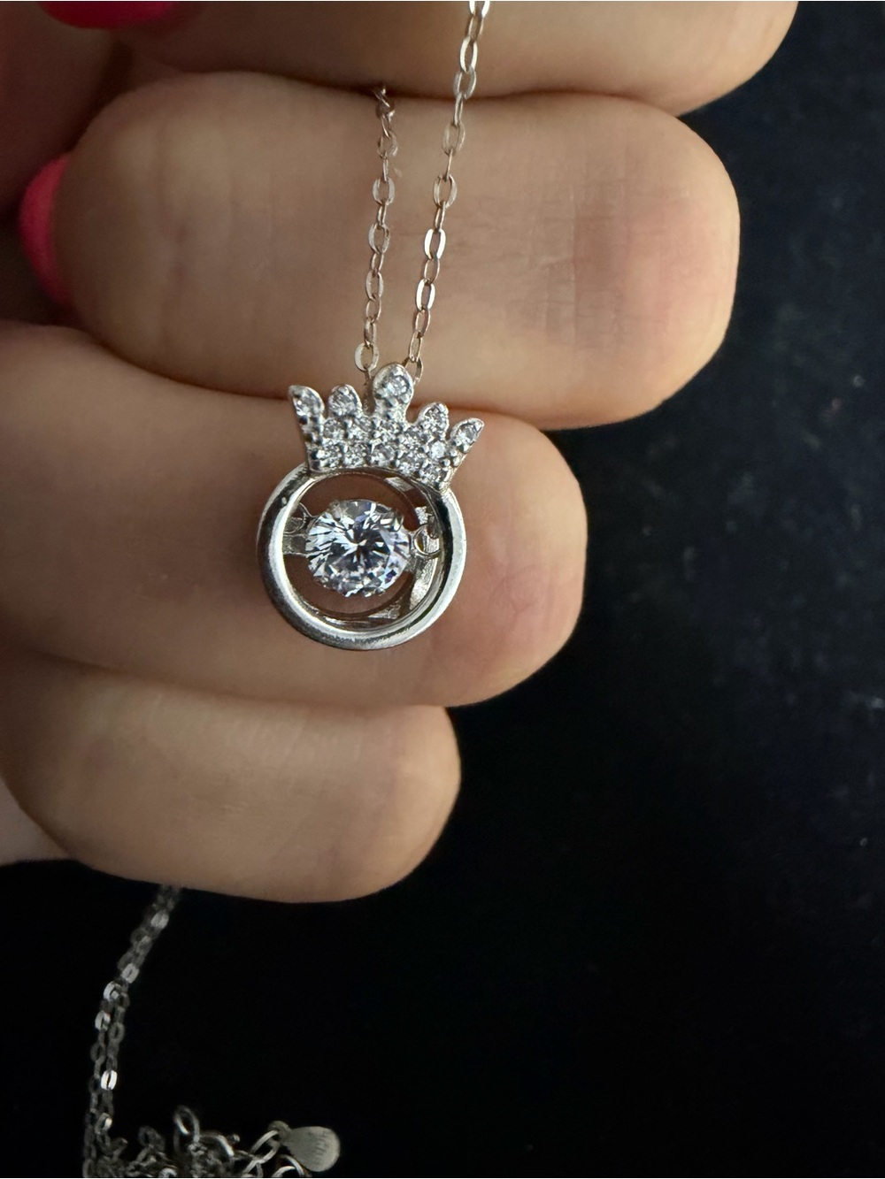 925 Sterling silver dainty floating pendant necklace